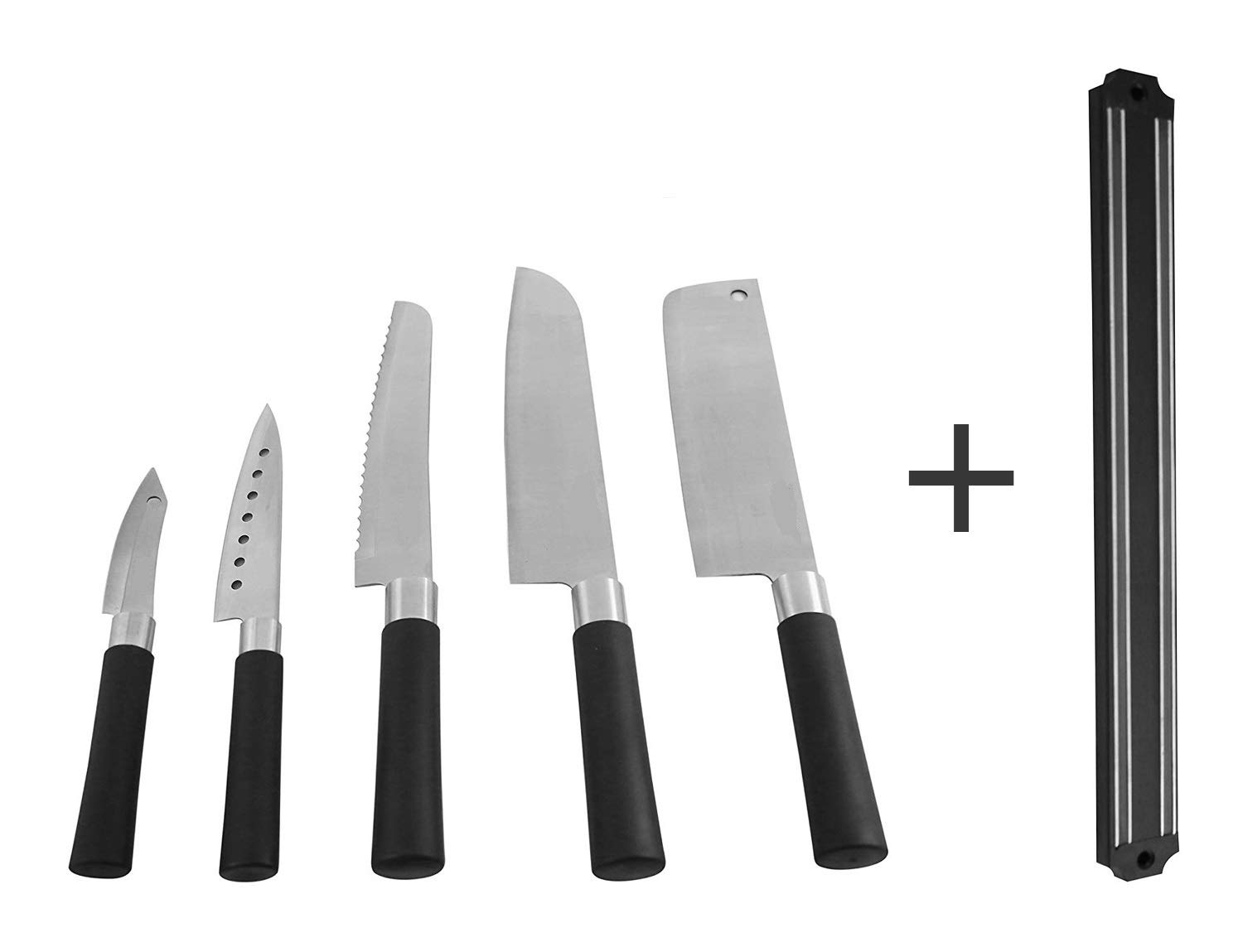 Livzing Kitchen Wall Mount Stainless Steel 5Piece Knife Holder Set