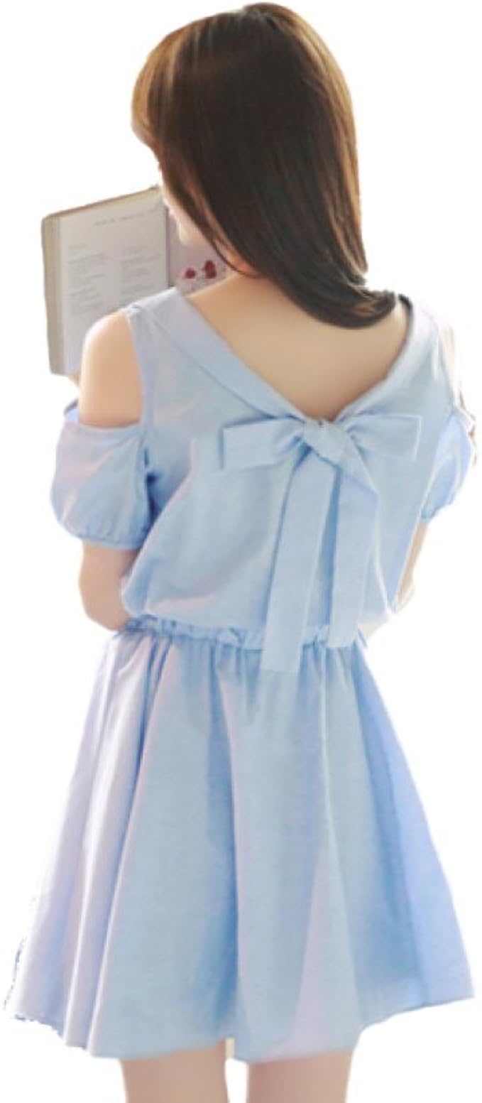 Amazon Co Jp Sea World Store レディース ワンピース ミニワンピ スカート 可愛い リボン付き ガーリー 人気 流行り アパレル ファッション 服 オリジナルクリーニングクロス付 Z869 M 服 ファッション小物