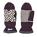 BRUCERIVER Women Snowflake Knit Mittens with Warm Fleece Lining Size L (Aubergine)
