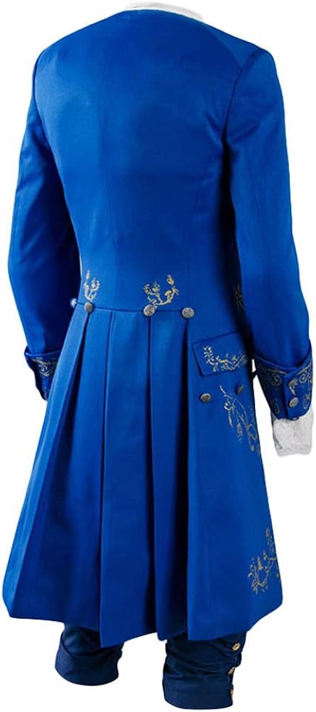 SIDNOR Beauty and The Beast Prince Dan Stevens Blue Uniform Cosplay Costume Outfit Suit: Clothing