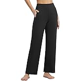 baleaf Women's Wide Leg Travel Stretch Dress Pants Yoga High Waist with Pockets Casual Work Sweatpants