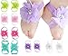 Qandsweet Baby Girl's Barefoots Sandals Flower (10pack) (10 Pairs Chiffon)