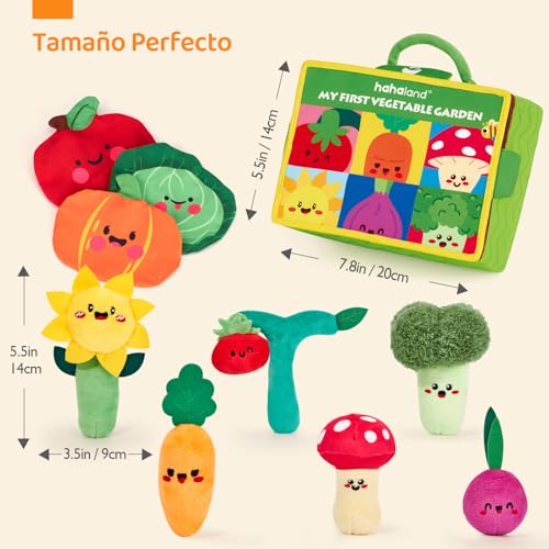 hahaland Montessori Toys 1 Year – Interactive Sensory Plush Toys Babies 6-12 Months, Plant Suitcase Toy Travel Educational Gift 1 2 Years