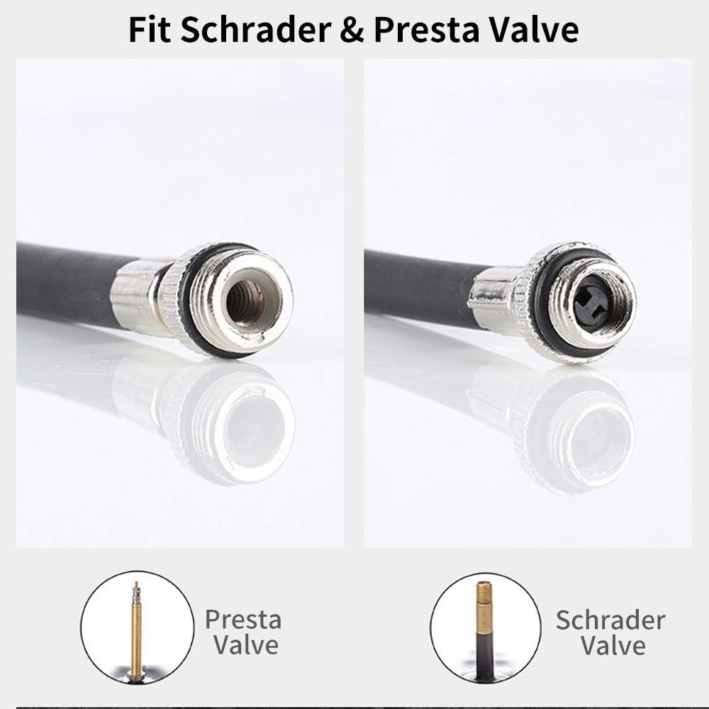 Mempedont Portable Mini Bicycle Pump, Pump Bike, Bike Pumps with Glueless Puncture Repair & Mount Kit, Fits Presta & Schrader for Road, Mountain & BMX Bikes, 100 PSI High Pressure, Fast Tire Inflation : Sports & Outdoors