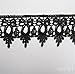 5 Yard Polyester Crochet Lace Edge Trim Ribbon 5 cm Width Vintage Style Black Edging Trimmings Fabric Embroidered Applique Sewing Craft Wedding Dress Embellishment DIY Decor Clothes Embroidery