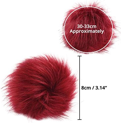 Belle Vous Pelliccia Sintetica Pon Pon Con Elastico Passante Lanuginoso  Finte Pelliccia Pompom per Maglieria Cappelli 24 pz Sciarpe Borsa - 8cm  Portachiavi Charm 12 colori, 2 pz per ogni colore Hobby