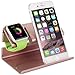 BENTOBEN Apple Watch Stand,iPhone X XS XR XS Max 8 8/7 Plus 7 6S 6 Plus 5S 5C 5 Stand,Charging Stand Dock Station Cradle Nightstand with Anti-Slip Pads for Apple Watch and iPhone Series,Rose Gold