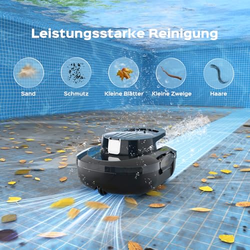 S1PRO 2026 Upgrade Pool Robot with 120 Min Automatic Cleaning Time, Pool Vacuum Cleaner Battery with Dual Motors, 2.5 H Charging Time, Lightweight Pool Cleaner for Above Ground Pools up to 100 m²
