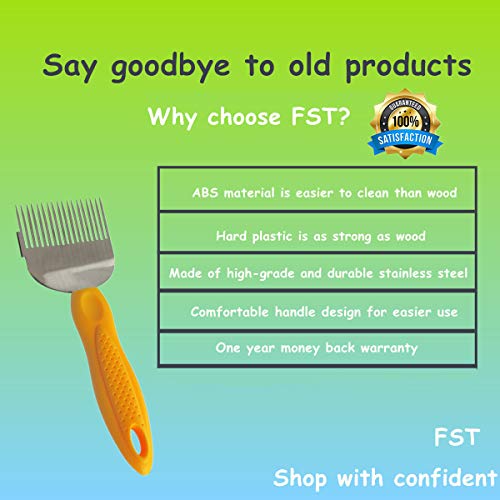 Stainless Steel Tines Uncapping Fork Tool with Plastic Handle - Beekeeping Equipment Bee Hive Hand Tool Beekeeper Tool（Yellow） - Thumbnail 6