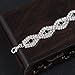 Miraculous Garden 2 Pack Silver Plated Rhinestone Crystal Teardrop Drop Dangle Earrings Link Bracelet Jewelry Set for Women