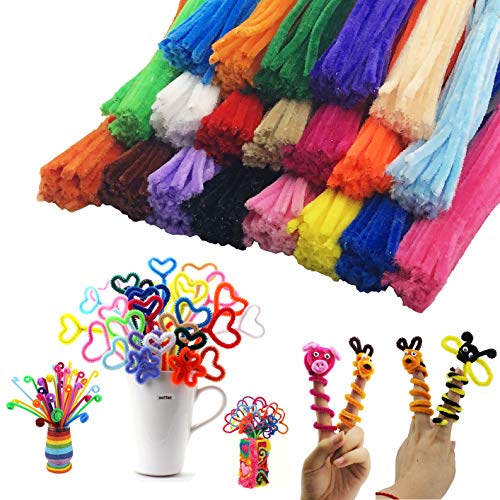 Miukada 600pcs Pipe Cleaners Chenille Stems for DIY Art and Craft Decorations (11.8" in Length.20 Colors)