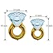 HAIOPS Giant Diamond Ring Balloon 43 Inch and 33 Inch Diamond Ring Foil Helium Balloons for Kids Party and Bridal Shower Party Wedding Decoration