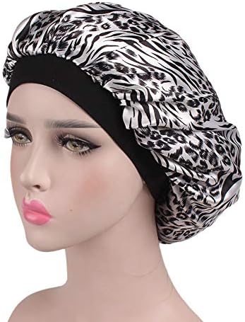 Honhui Soft Satin Sleeping Cap Salon Bonnet-Luxury Wide Band Satin Bonnet Cap Hair Loss Cap