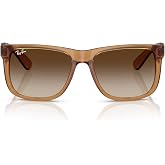 Ray-Ban RB4165F Justin Classic Square Sunglasses for Men | In Rubber Black, Opal Grey &amp; Black. Polarized options available.
