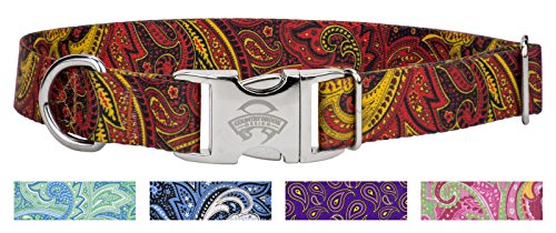 Country Brook Design Premium Fire Paisley Dog Collar - Extra Large