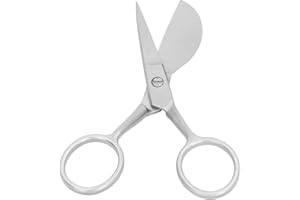 PENRUX Tufting Carpet Shears, Portable Stainless Steel Duckbill Scissors Ergonomic Handle Mini Hairball Trimming Carpet Shears Fabric Cutting Scissors for Decal Work, Rug Making (Silver