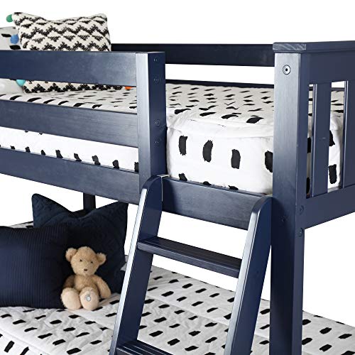 Max & Lily Low Bunk Bed, TwinOverTwin Wood Bed Frame for Kids with