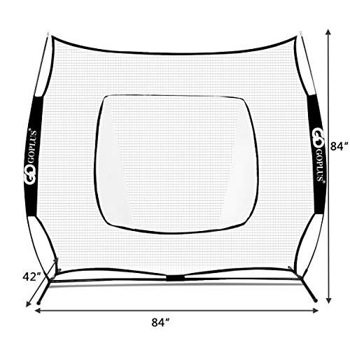image for Goplus Practice Net, 7'×7' Baseball & Softball Hitting & Pitching Net