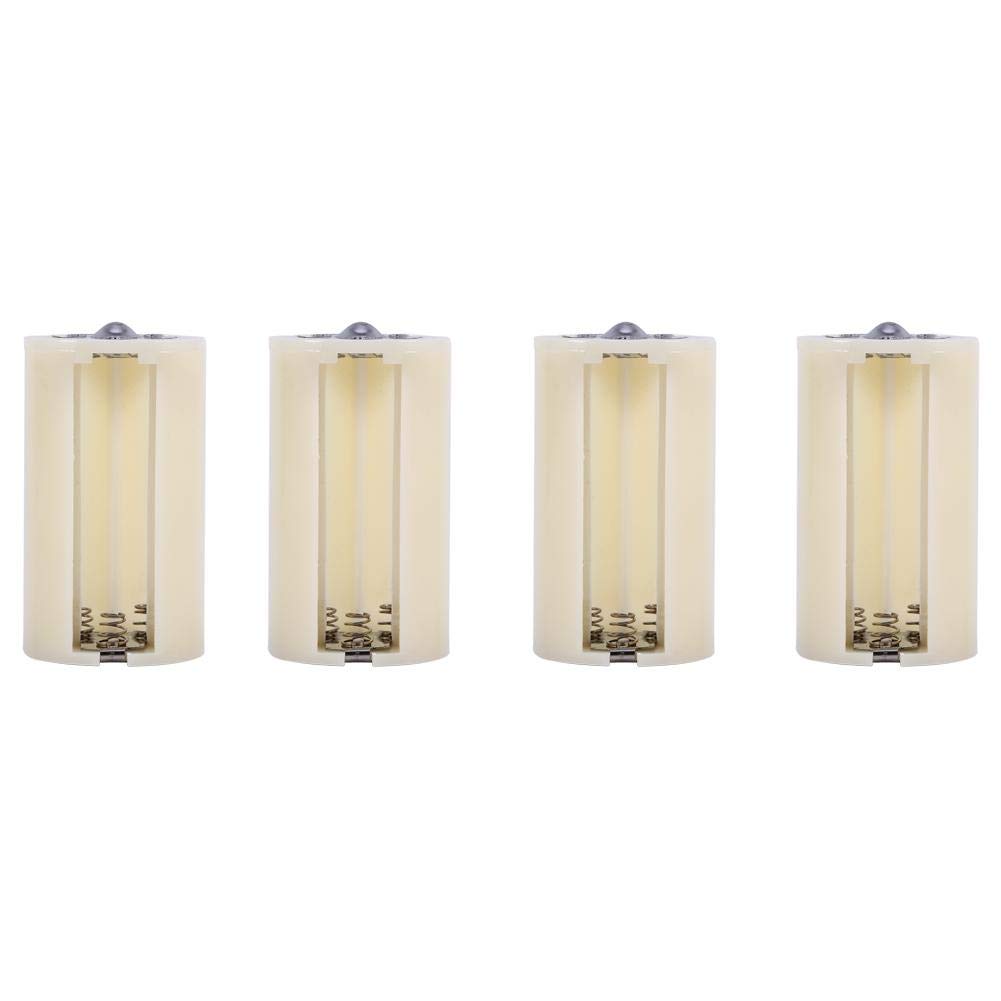 Richer-R Universal 3 AA to D Size Parallel Battery Convertor Adapter Holder Cases Box White(4pcs),Battery Holder Converters Convert 3 AA battery to a D battery