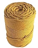 Macrame rope 4mm MUSTARD cotton rope 460 feet mustard macrame cord 153 yard cotton rope for macrame projects - Handmade Decorations Macrame Wall Hangings Plant Hanger Crocheting Bohemia DIY (4mm)