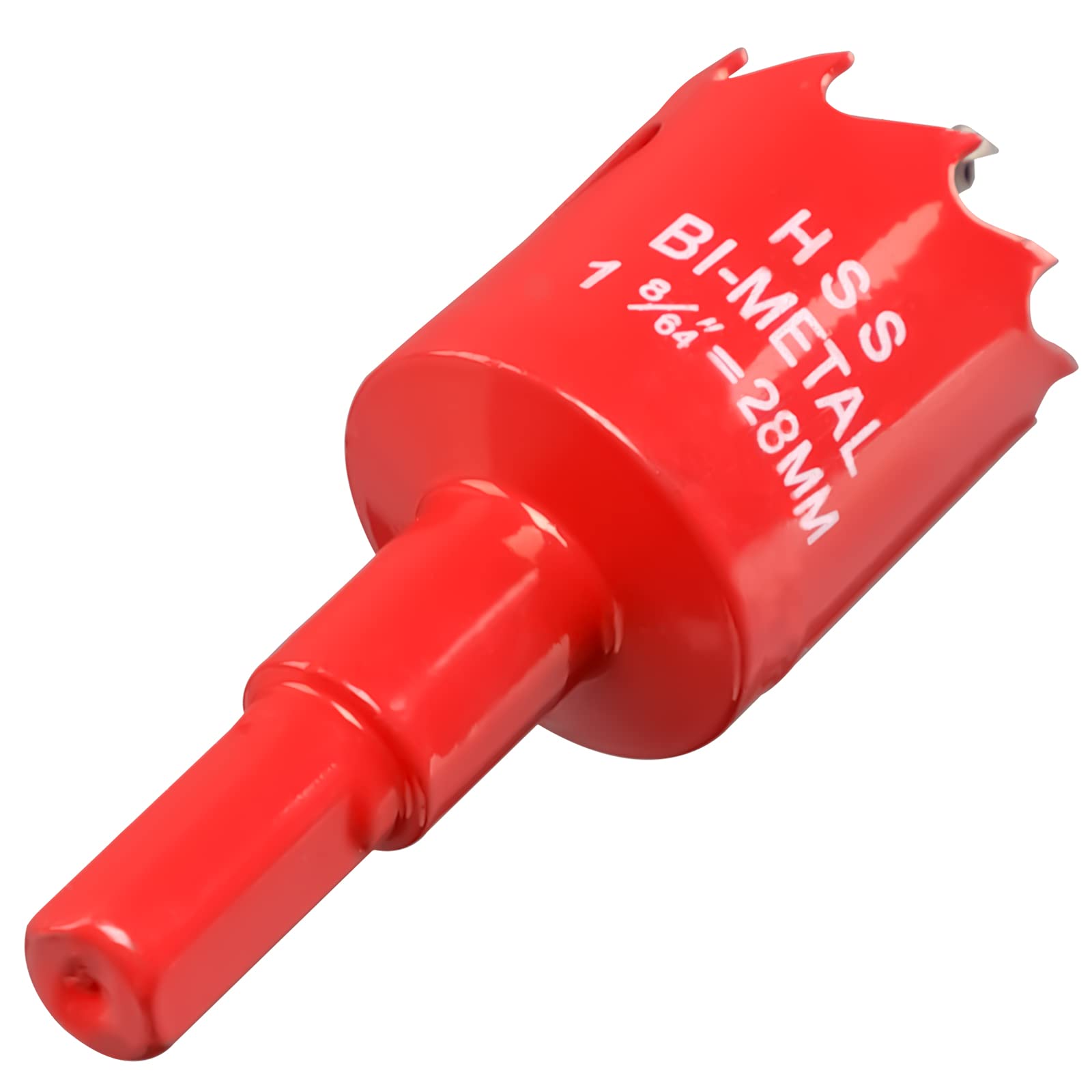 28mm Hole Saw for Wood, HSS Bi-Metal Hole Cutter for Pipe Vent, Separate Drill Bit with Hex Shank, ideal for Cutting Plasterboard, Timber, Perspex and Plastic — image 1