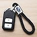 HEY KAULOR 2Pack Genuine Leather Car Logo Keychain Suit for Subaru Key Chain Keyring Family Present for Man and Woman,Black and Red