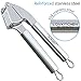 Garlic Press LOVKITCHEN Durable Stainless Steel Kitchen Garlic/Ginger Mincer Crusher and Peeler Set with Silicone Tube Roller Cleaning Brush