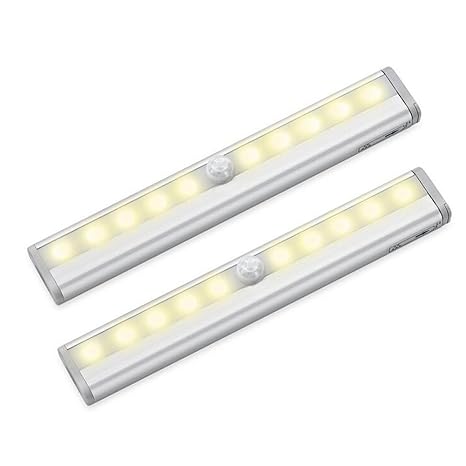 NNIUK Bewegungs Sensor Wandschrank Lichter Kreativer Schrank drahtloser batteriebetriebener intelligenter 10 LED mit Magnetst