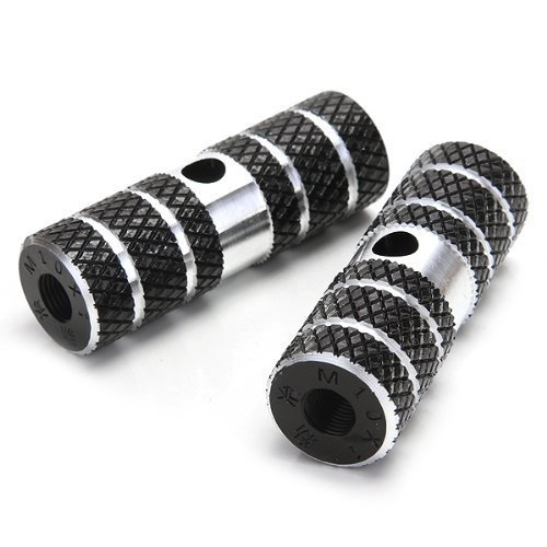 Dcolor 2 x BMX Mountain Bike Bicycle Axle Pedal Alloy Foot Stunt Pegs Cylinder Black - Thumbnail 3
