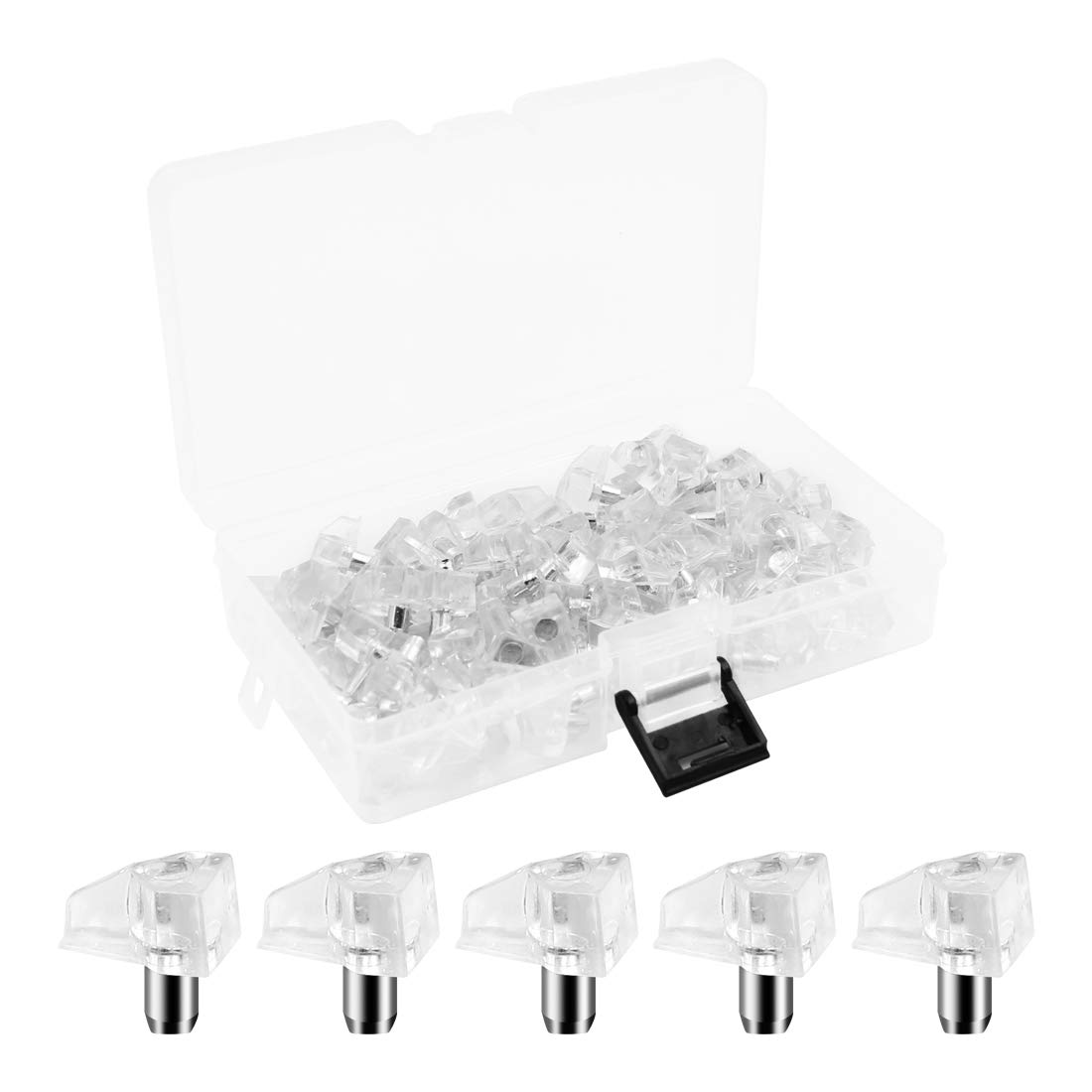 100 PCS Shelf Support Pegs,Shelf Support Stud Pegs,Shelf Pins for Kitchen Glass Shelves Cabinet Bookcase