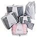 Travel PACKING CUBES Large Set 6 pcs Organizers with Versatile Pouch Laundry Bag Eco