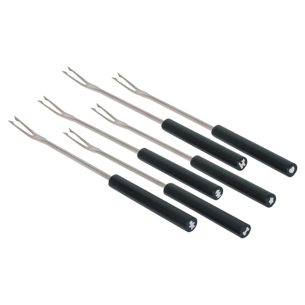 Alessi Mami Bourguignonne Forks, Set of 6 (SG57 B), Black