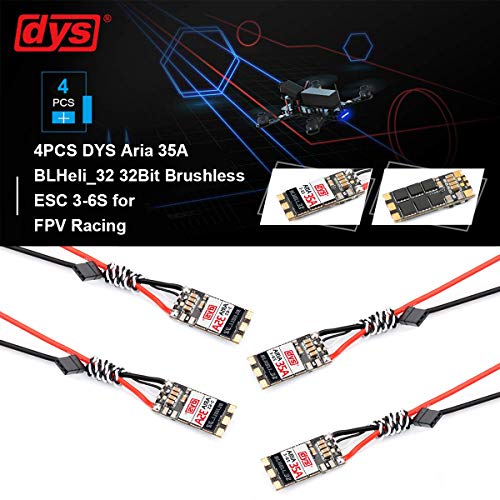 FPVERA 4PCS 35amp Brushless ESC DYS Aria 35A BLHeli_32 32Bit 3-6S Dshot1200 Built-in Current Meter Sensor Electronic Speed Controller for FPV Racing Drone - Thumbnail 2