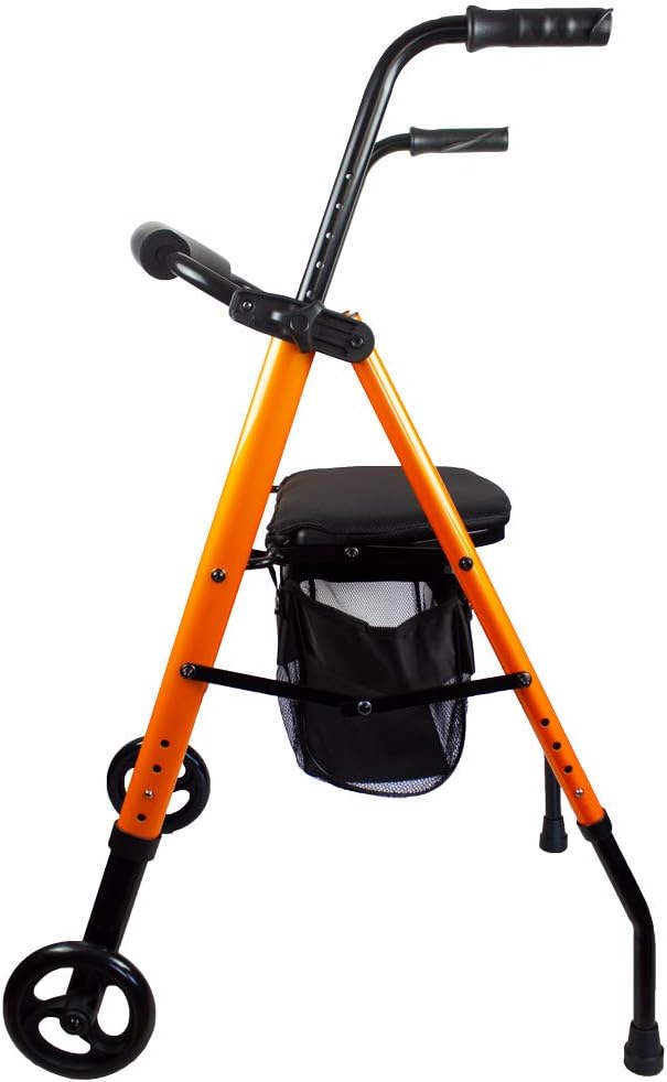 Mobiclinic®, Folding Lightweight Walker, Nerón, Rollator, with Seat and Backrest, Wheels and Non-Slip Tips, Height Adjustable - Image 3