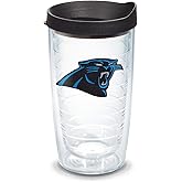 Tervis Made in USA Double Walled NFL Carolina Panthers Insulated Tumbler Cup Keeps Drinks Cold & Hot, 16oz, Primary Logo