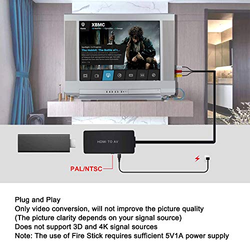 Dingsun HDMI to RCA Converter HDMI to AV Adapter HDMI to Older TV