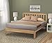 KD Frames Charleston Platform Bed - Full Bed Frame - Unfinished Wood Bed Frame - Natural, Minimalist Bed with Slatted Headboard - Easy Assembly, No Box Spring Needed - Solid Wood Full Platform Bed