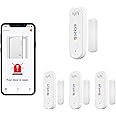 (Pack of 4) Smart WiFi Door/Window Sensor with Siren Alarm for Home| No Hub Required| Free App Alert, Works with Tuya Smart Devices,Compatible with Alexa, Google Home, Siri| WiFi Door Sensor for Home