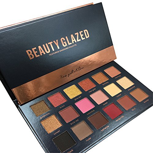 Beauty Glazed 18 Colors Shimmer Rose Gold Textured Eyeshadow Palette Makeup Contour Metallic Eye Sha