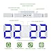Evangel LED Digital Alarm Clock for Desk/Shelf/Tabletop, Modern Home Decoration 3D Wall Clock, Easy to Read at Night, Loud Alarm and Snooze, Big Digit Display (White Frame, Blue Light)