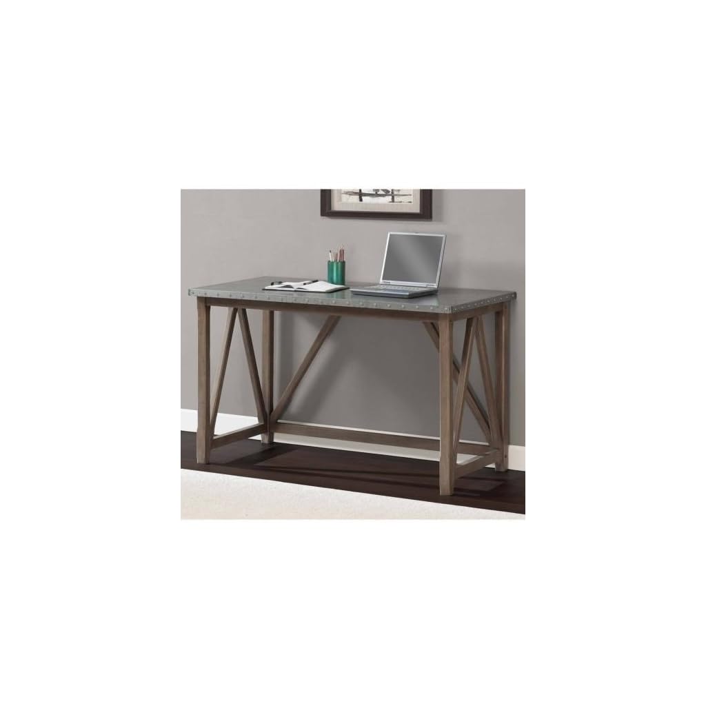 Zinc Top Bridge Desk The Contemporary Design of This Desk Compliments Any Room Office, Home