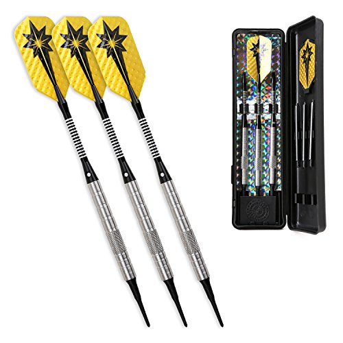 WINMAX 80% 90% Tungsten Darts Soft Tip Darts Set -16/18 Grams with Storage Case Slim Design Aluminum Shaft Extra 3pcs Nylon Shafts (3 Pack)