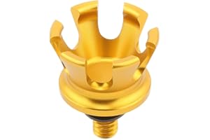 DAKLVNG Seat Bolt Screw 1/4"-20 Thread Crown Seat Nut Aluminum for Harley 1996-2024 Sportster 883 1200 Touring Road King Street Glide Dyna Street Bob Softail Fat Boy Wide Glide (Gold)