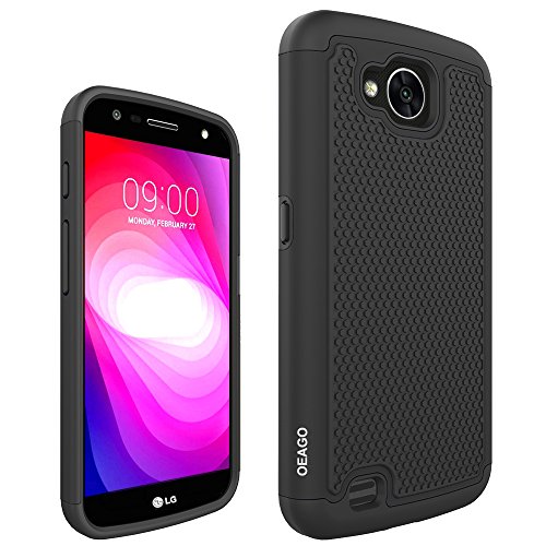 LG X Calibur Case, LG X Venture Case, OEAGO [Shockproof] [Impact Protection] Hybrid Dual Layer Defender Protective Case Cover for LG X Calibur / LG X Venture - Black - Thumbnail 7