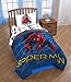 Marvel Spider Man Wall Crawler Twin Comforter - Super Soft Kids Reversible Bedding features Spiderman - Fade Resistant Polyester Microfiber Fill (Official Marvel Product)