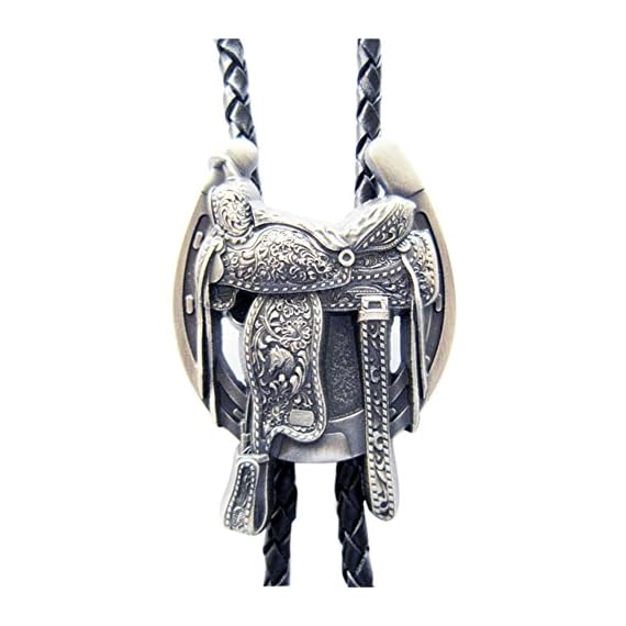Vintage-Western-Saddle-Horseshoe-Cowboy-Boots-Bolo-Tie-also-Stock-in-US