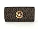 Michael Kors Womens Fulton Signature Long Continental Clutch Wallet Brown/Acorn
