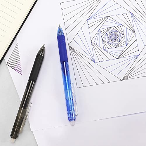 8 Pack Retractable Erasable Gel Pens Clicker Fine Point 0.7mm, Make