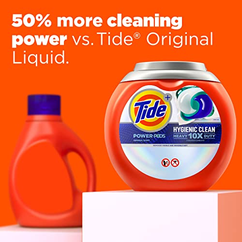 Tide Hygienic Clean Heavy 10x Duty Power PODS Laundry Detergent Soap Pods, Original, 48 count, For Visible and Invisible Dirt (Packaging May Vary)