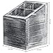 MyGift Vintage Gray Wood Desktop Caddy with 4 Compartments, Cubed Shaped Office Supply Pen Pencil Cup Holder Storage Box Organizer Bin with Slant Top